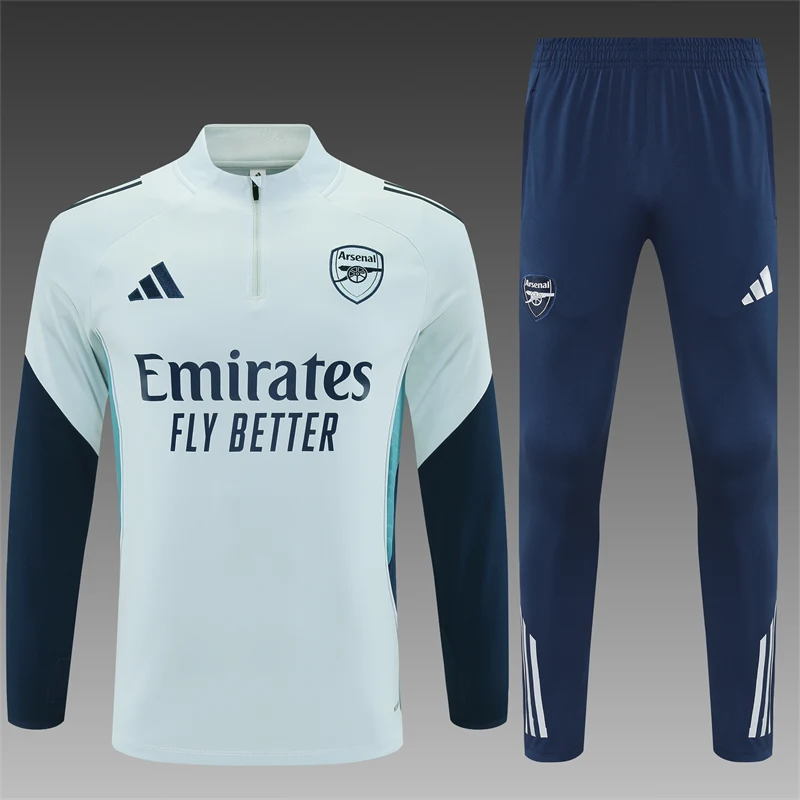 2025-26 Arsenal Light Grey Half-Zip Training Jersey view 15