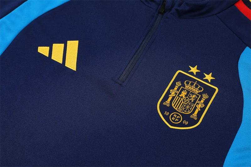 2026-27 Spain Royal Blue Half-Zip Training Jersey (Two Stars) view 11