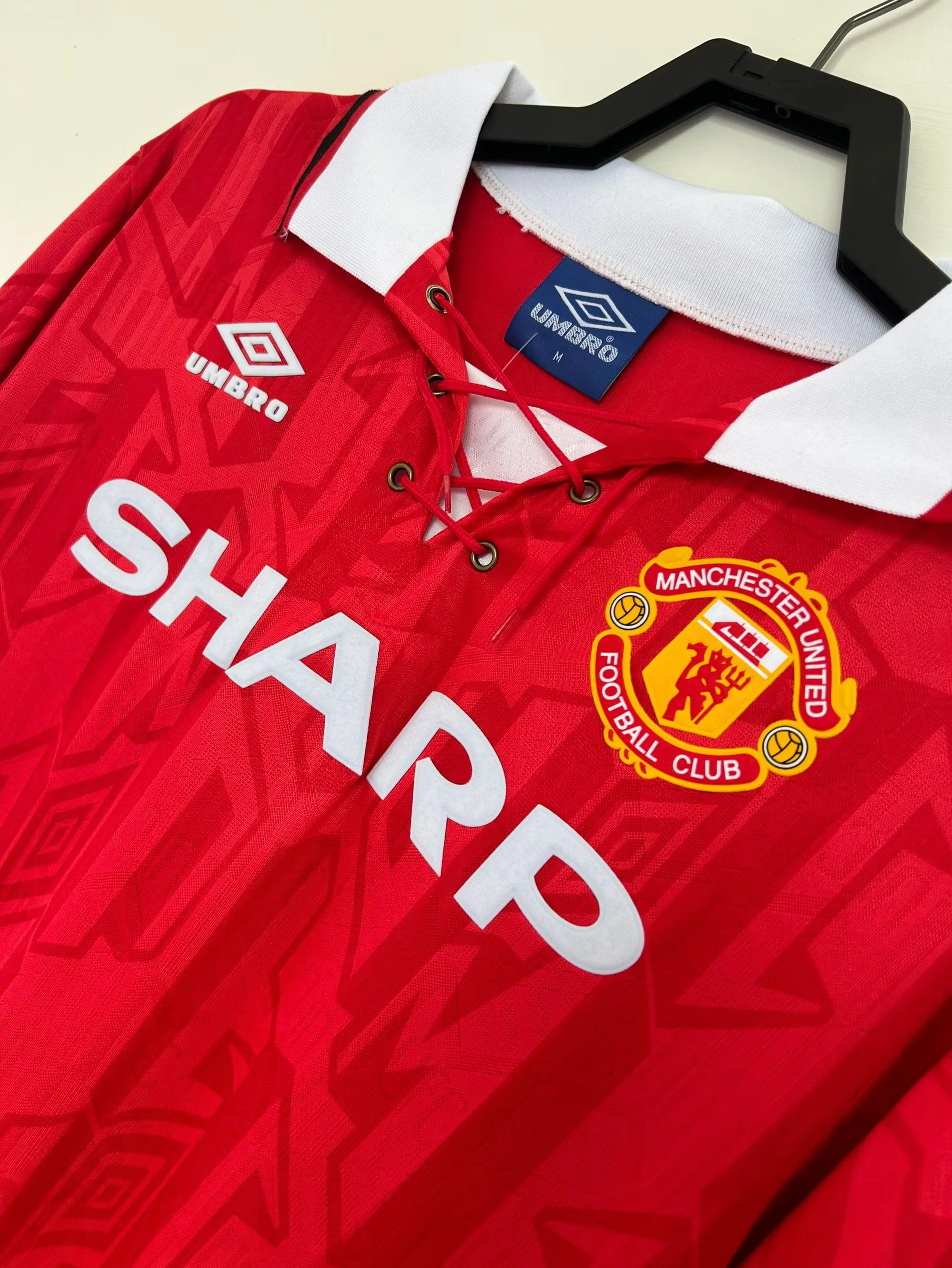 1992-94 Manchester United Home Long Sleeve Retro Shirt view 4