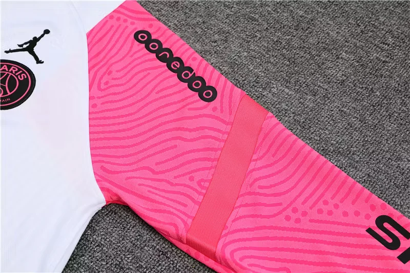 2021 Paris Jordan Pink and White Half-Dress Training Jersey view 11