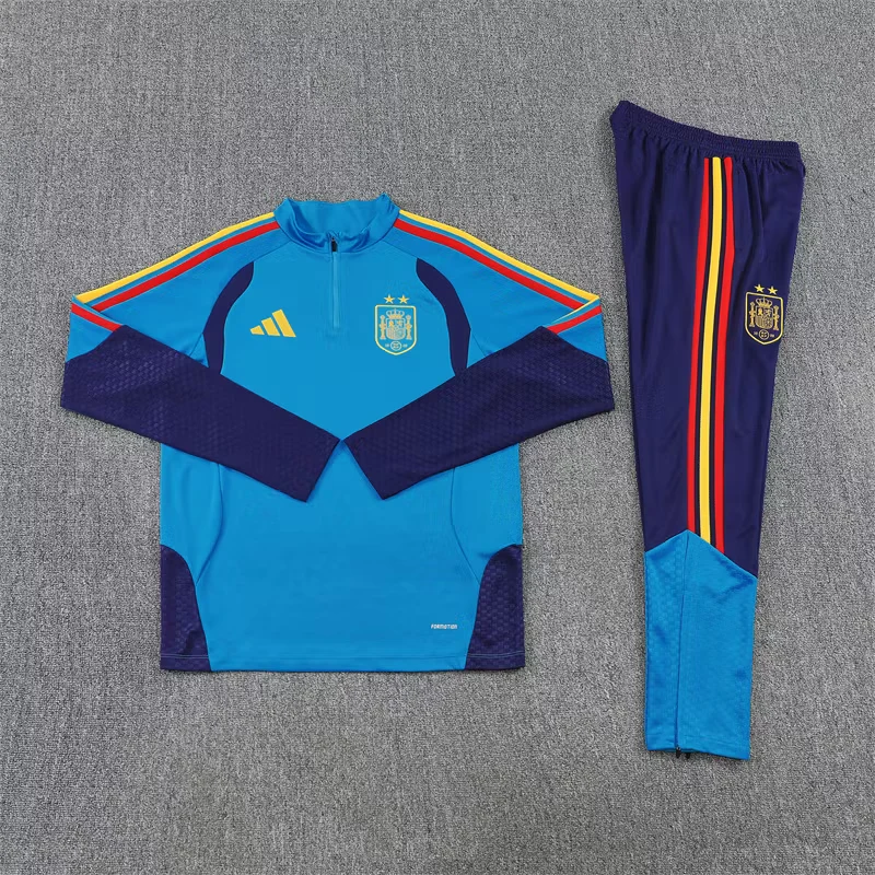 2026-27 Spain Team Lake Blue Half-Zip Training Jersey (Two Stars) view 17