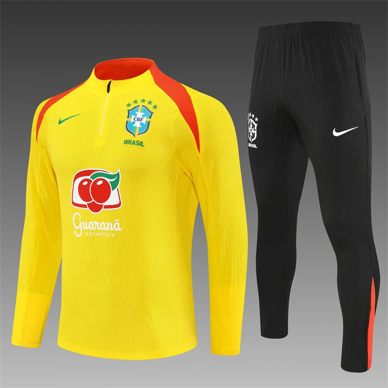 2025-26 Brazil Yellow Half-Zip Training Jersey