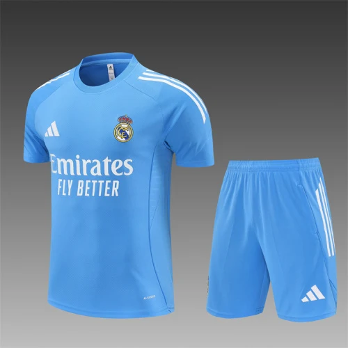 2025-26 Real Madrid light blue short-sleeved training jersey