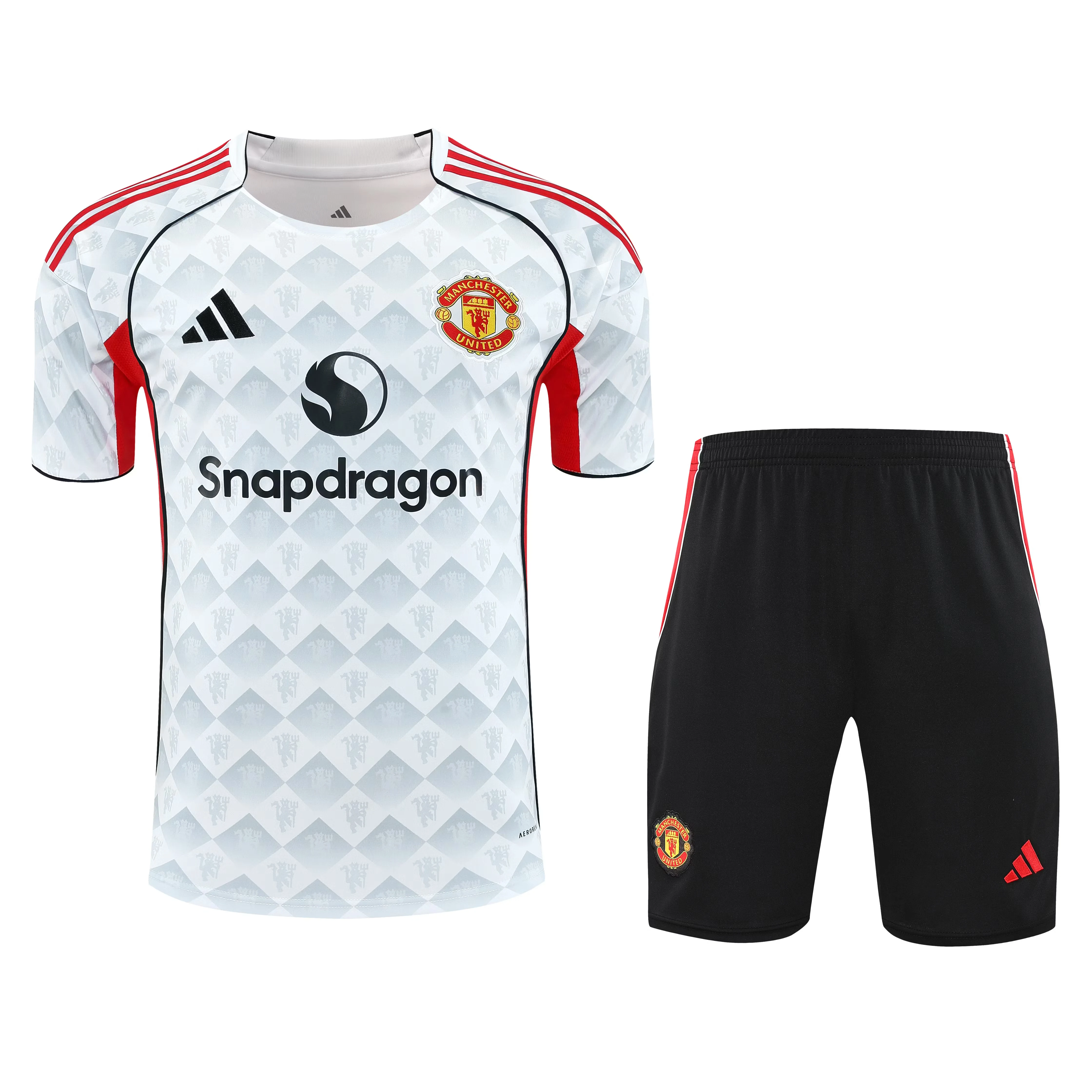 2025-26 Manchester United white short-sleeved training jersey