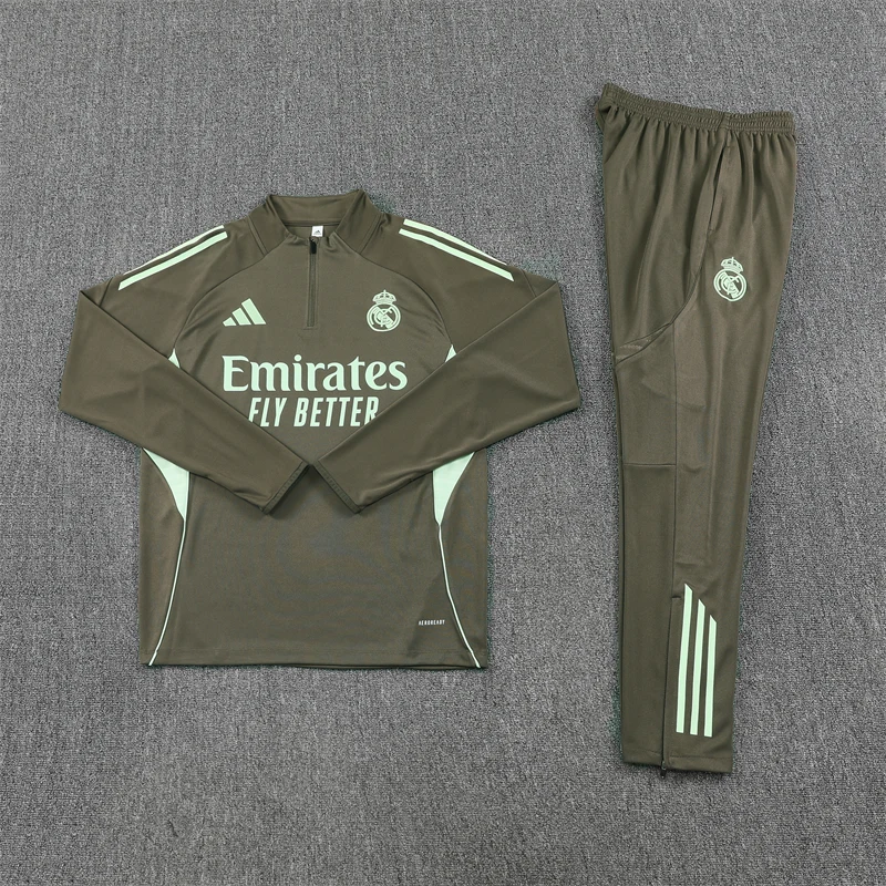 2025-26 Real Madrid Khaki Half-Zip Training Jersey view 15