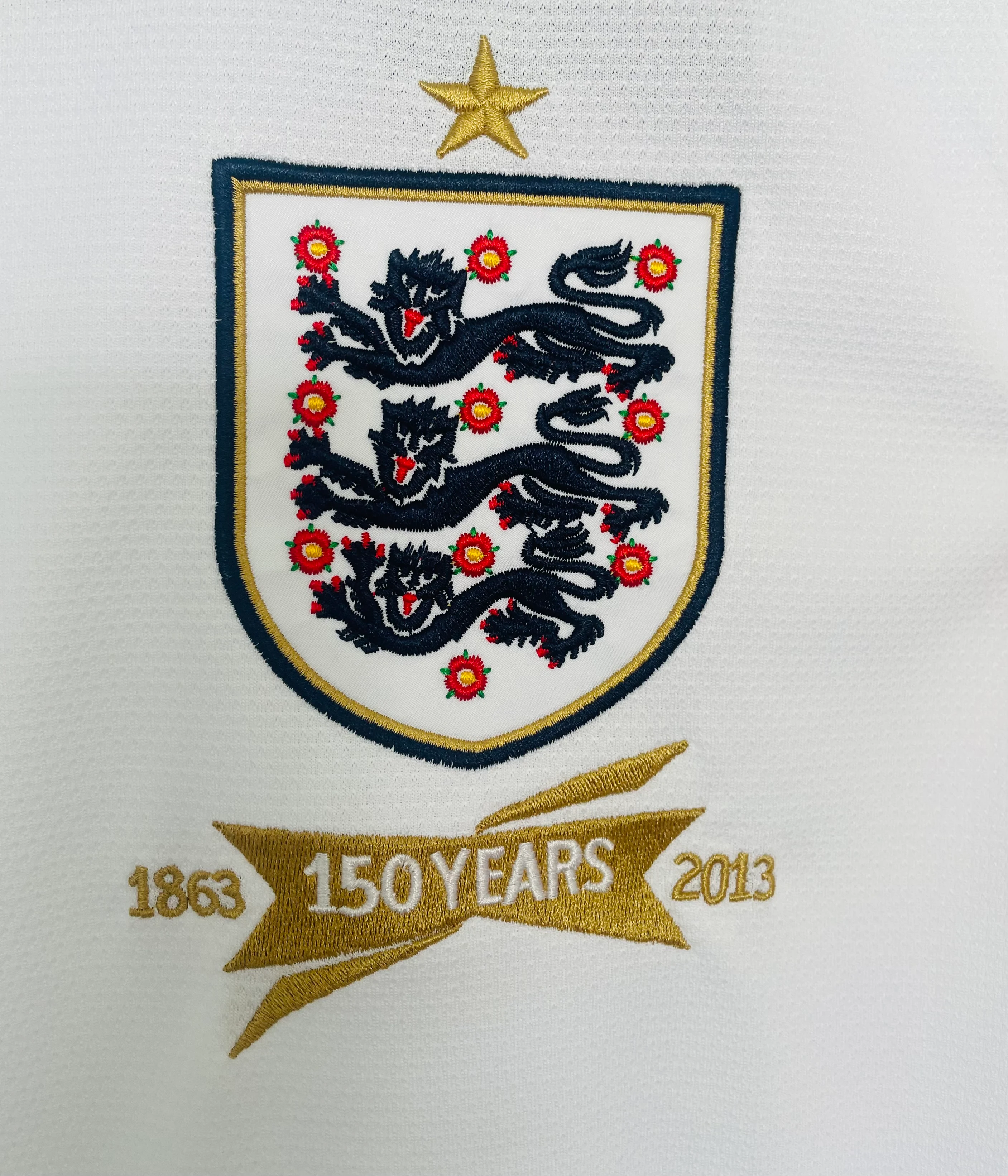 2013 England Home Retro Jersey view 6