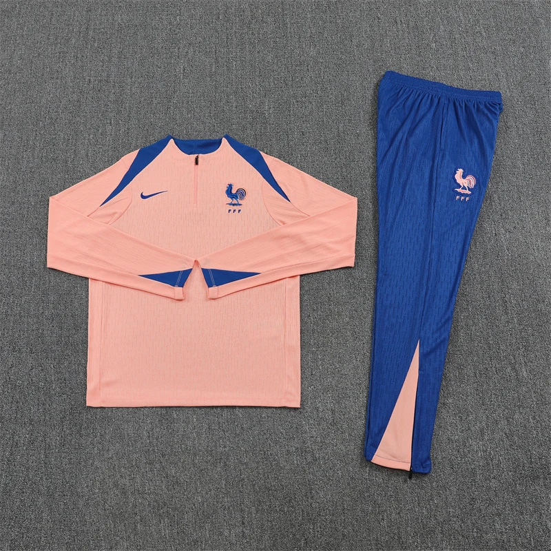 2025-26 France Light Pink Half-Zip Training Jersey view 14