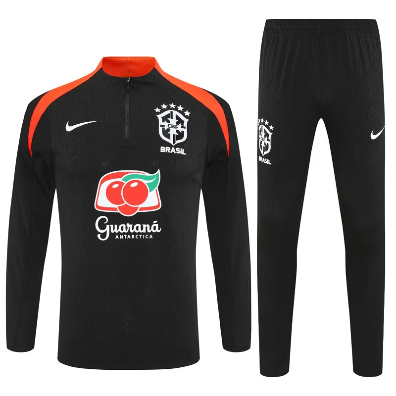 2025-26 Brazil Black Half-Zip Training Jersey view 17
