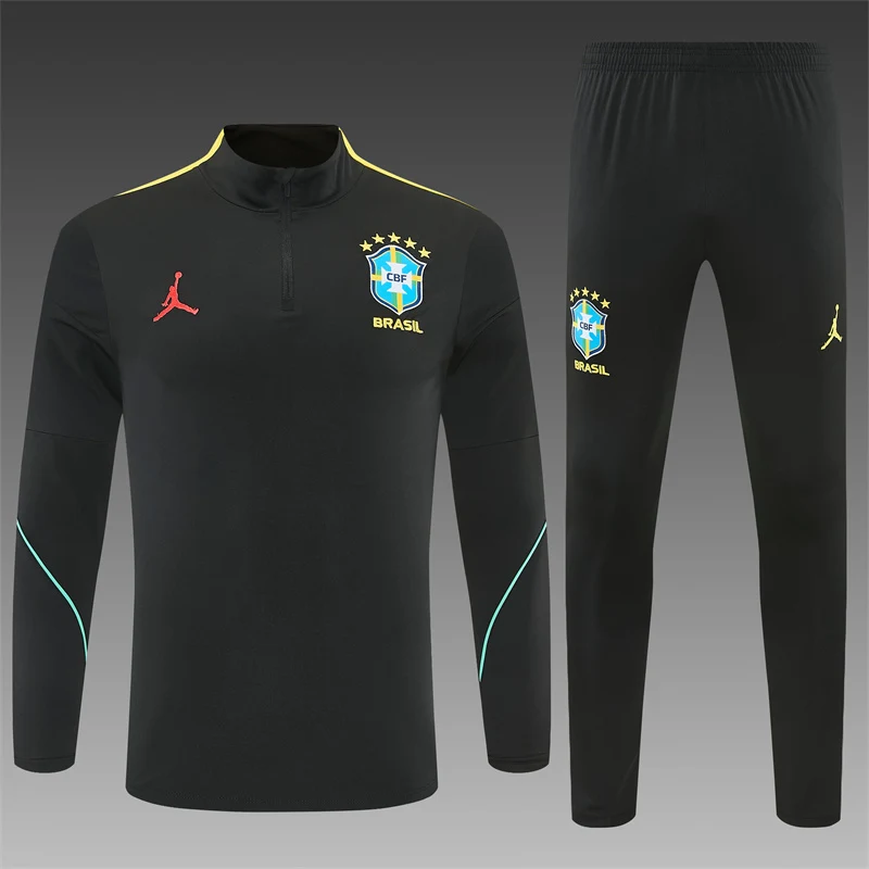 2026-27 Brazil Black Half-Zip Training Jersey view 2