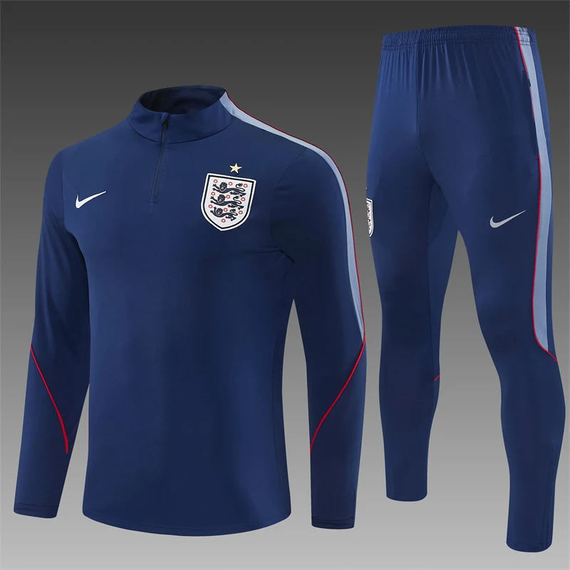 2026-27 England Royal Blue Half-Zip Training Jersey