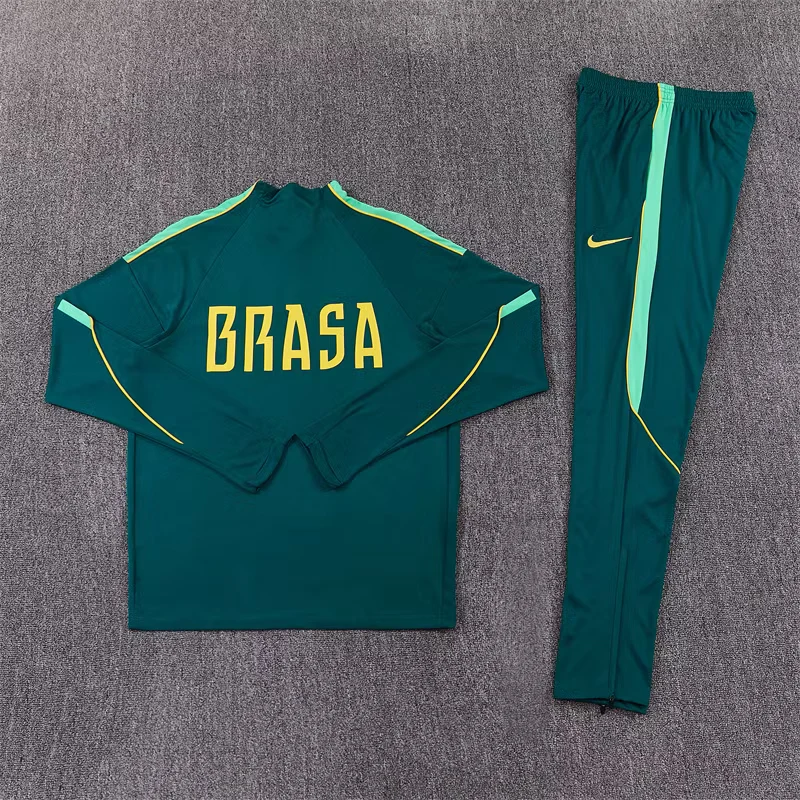 2026-27 Brazil Dark Green Half-Zip Training Jersey view 14