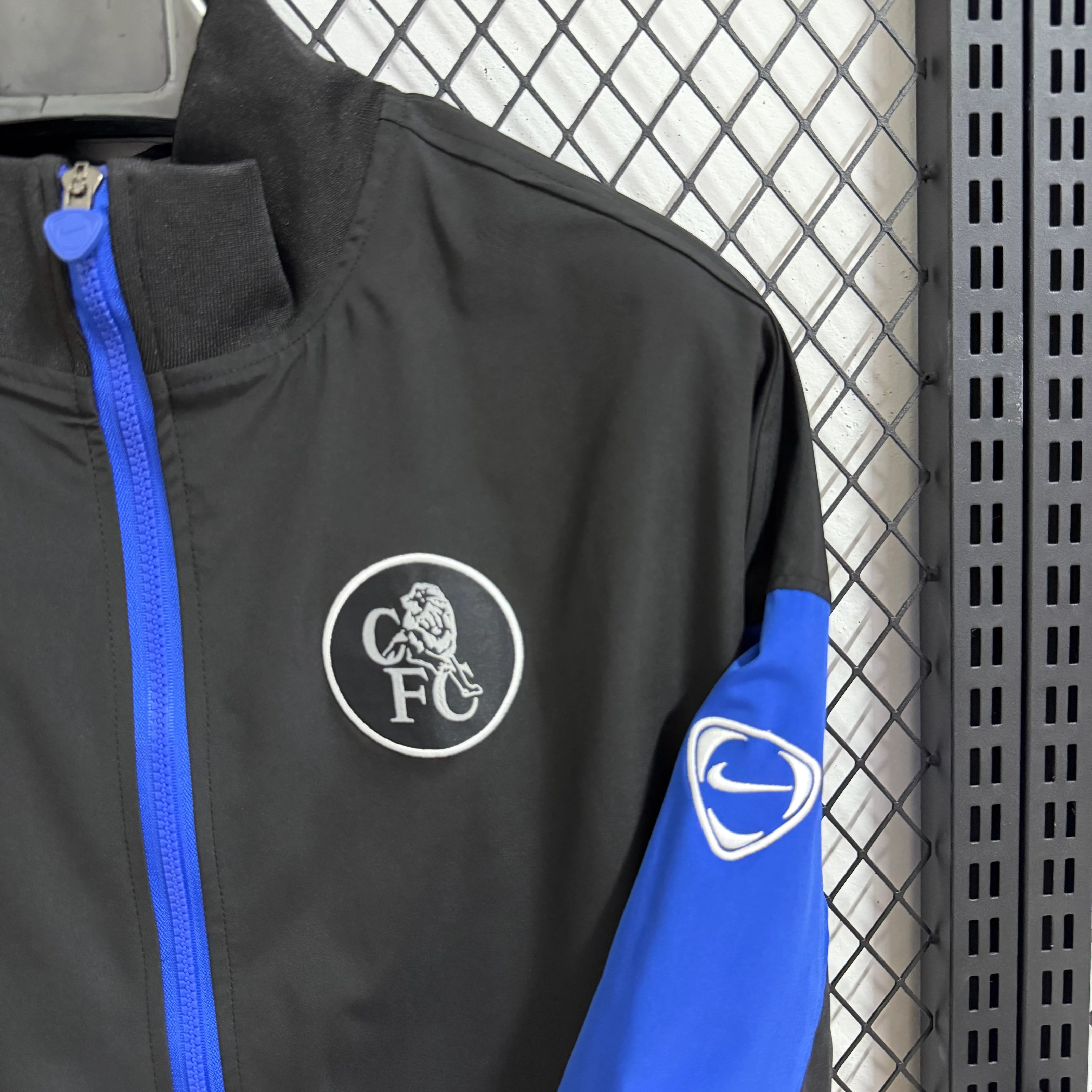 2025-26 Chelsea Black Waterproof Training Windbreaker view 4