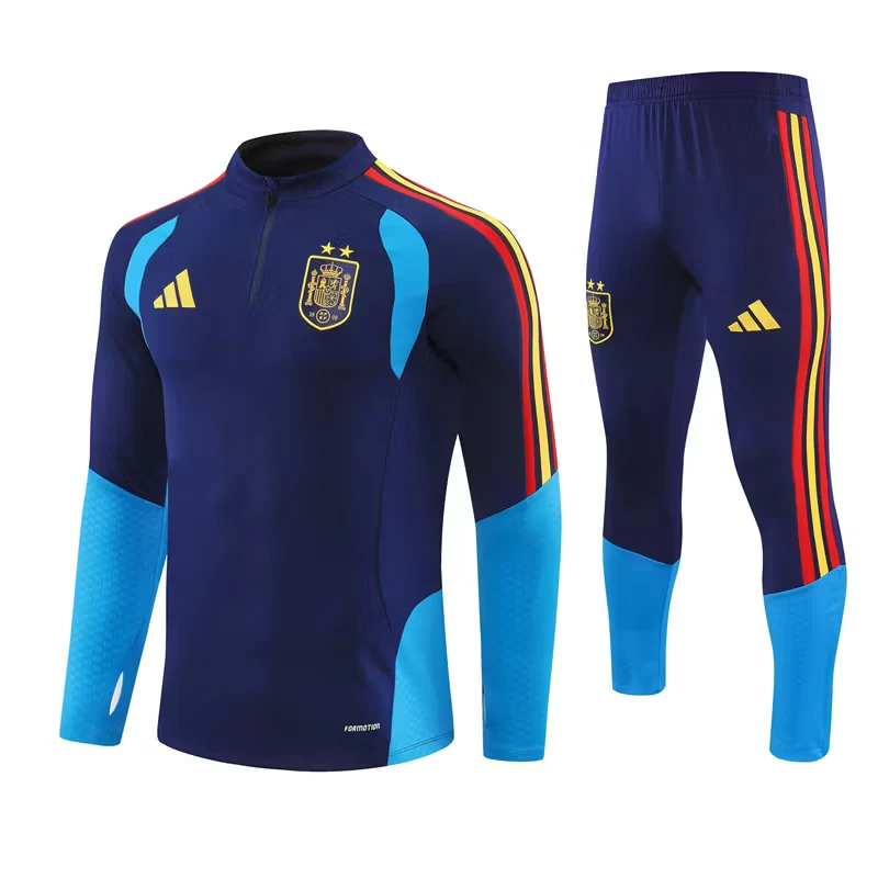 2026-27 Spain Royal Blue Half-Zip Training Jersey (Two Stars) view 19