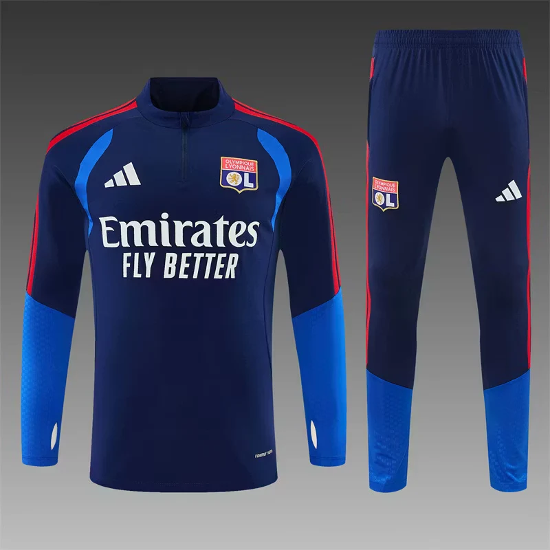2026-27 Lyon Royal Blue Half-Zip Training Jersey view 3