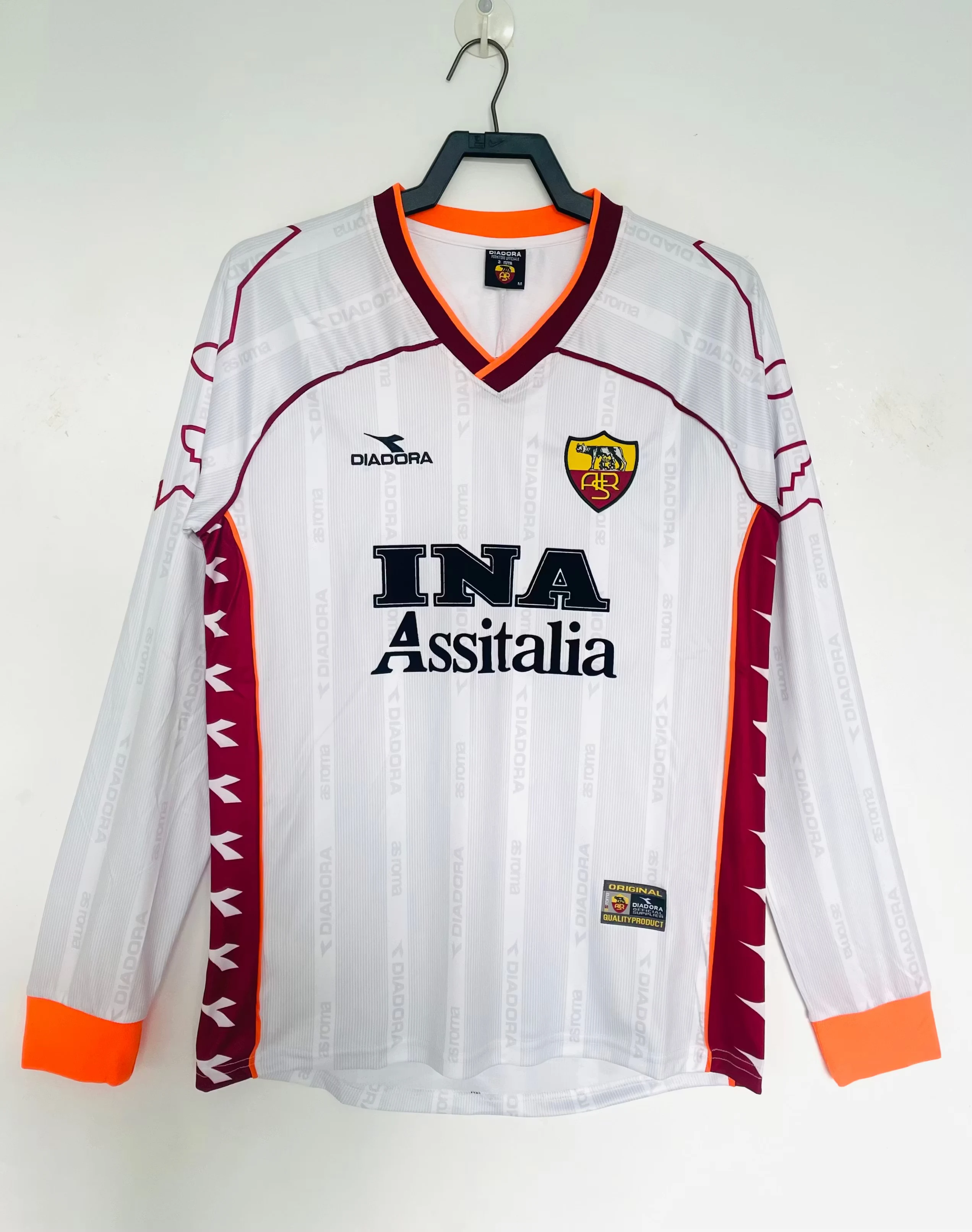 1999-00 Roma Away Retro Long-Sleeve Jersey