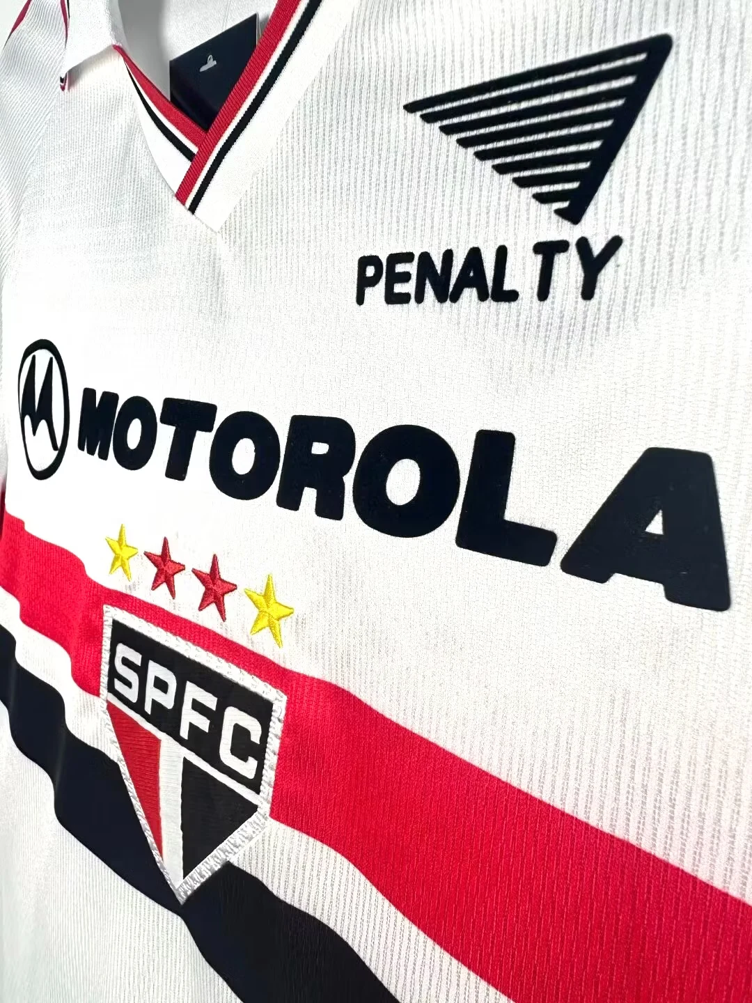 2000 Sao Paulo home retro jersey with collar view 7
