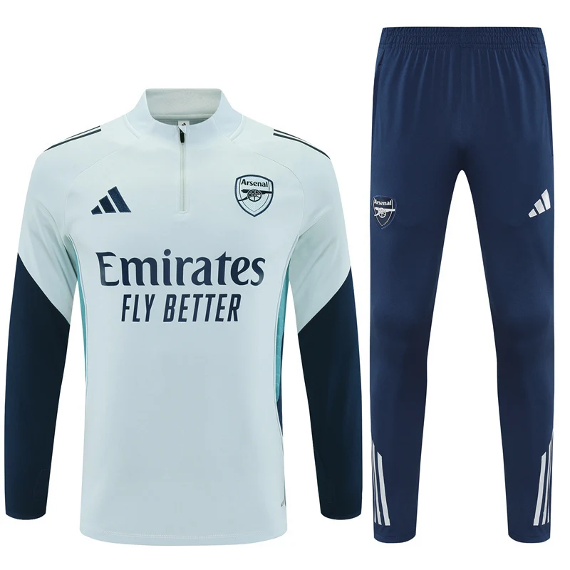 2025-26 Arsenal Light Grey Half-Zip Training Jersey view 16