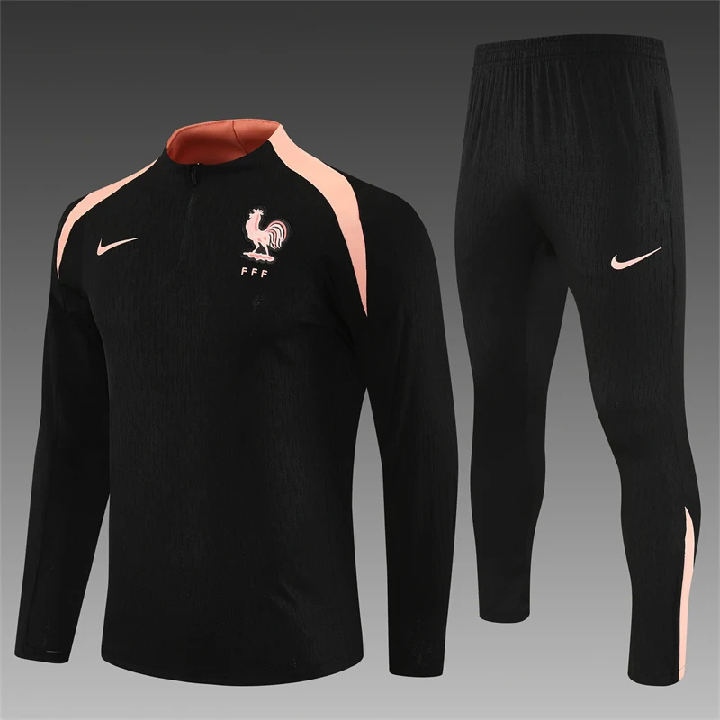 2025-26 France Black Half-Zip Training Jersey