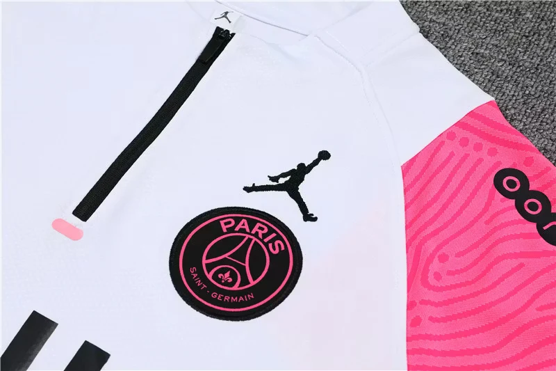 2021 Paris Jordan Pink and White Half-Dress Training Jersey view 13
