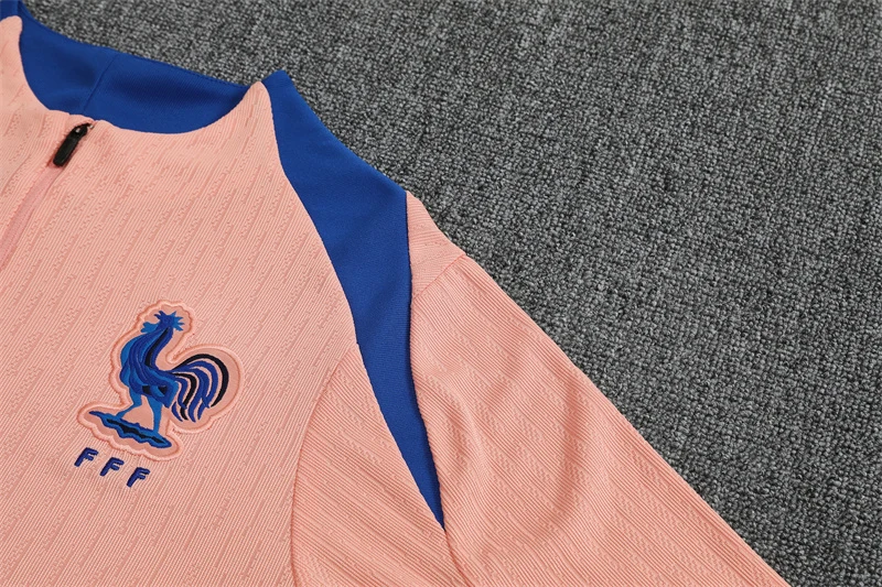 2025-26 France Light Pink Half-Zip Training Jersey view 6
