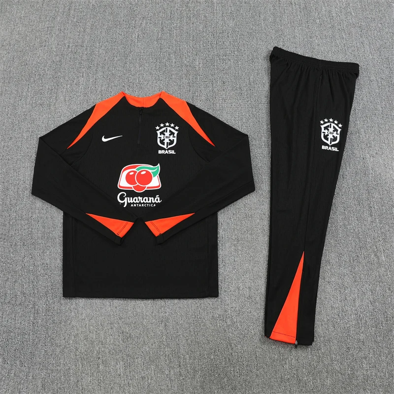 2025-26 Brazil Black Half-Zip Training Jersey view 15