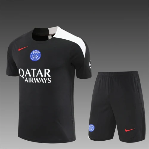 2025-26 Paris Saint-Germain Black T90 Short Sleeve Training Jersey