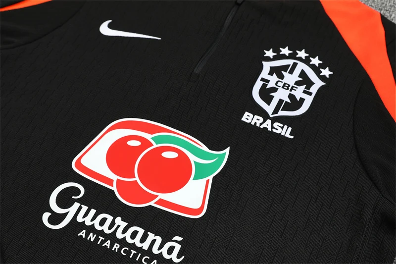 2025-26 Brazil Black Half-Zip Training Jersey view 5