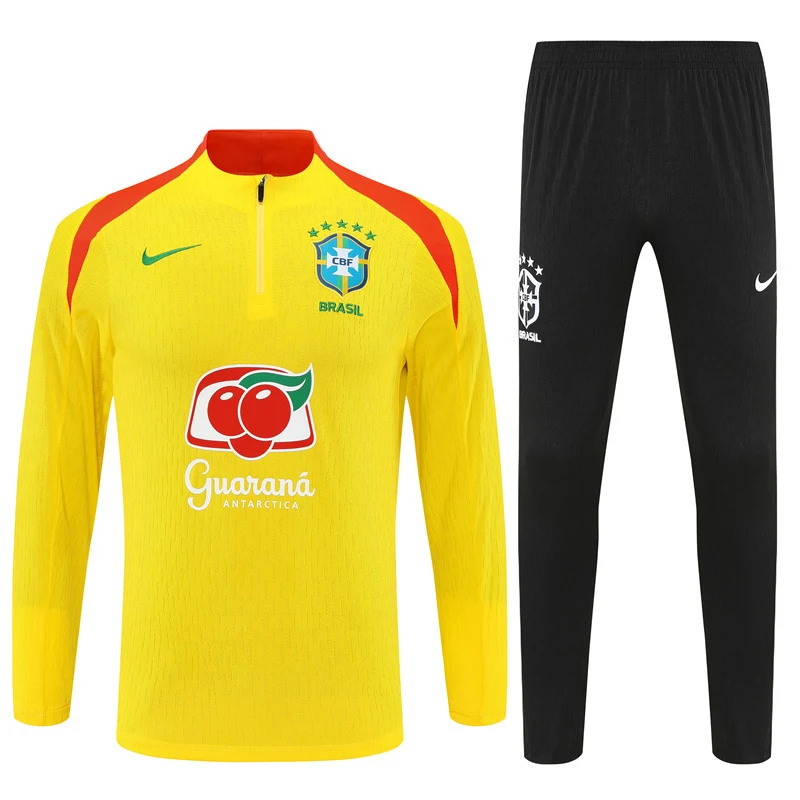 2025-26 Brazil Yellow Half-Zip Training Jersey view 11