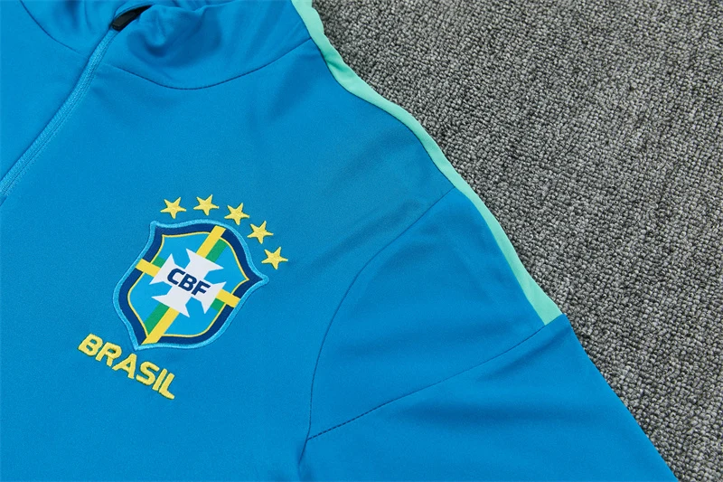 2026-27 Brazil Lake Blue Half-Zip Training Jersey view 12
