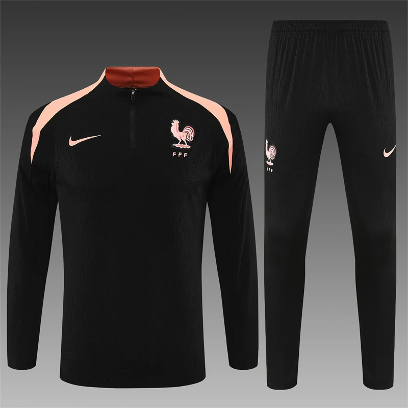 2025-26 France Black Half-Zip Training Jersey view 2