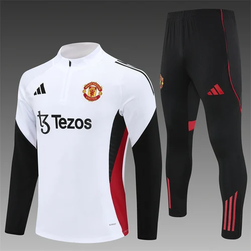 2025-26 Manchester United White Half-Raised Training Jersey