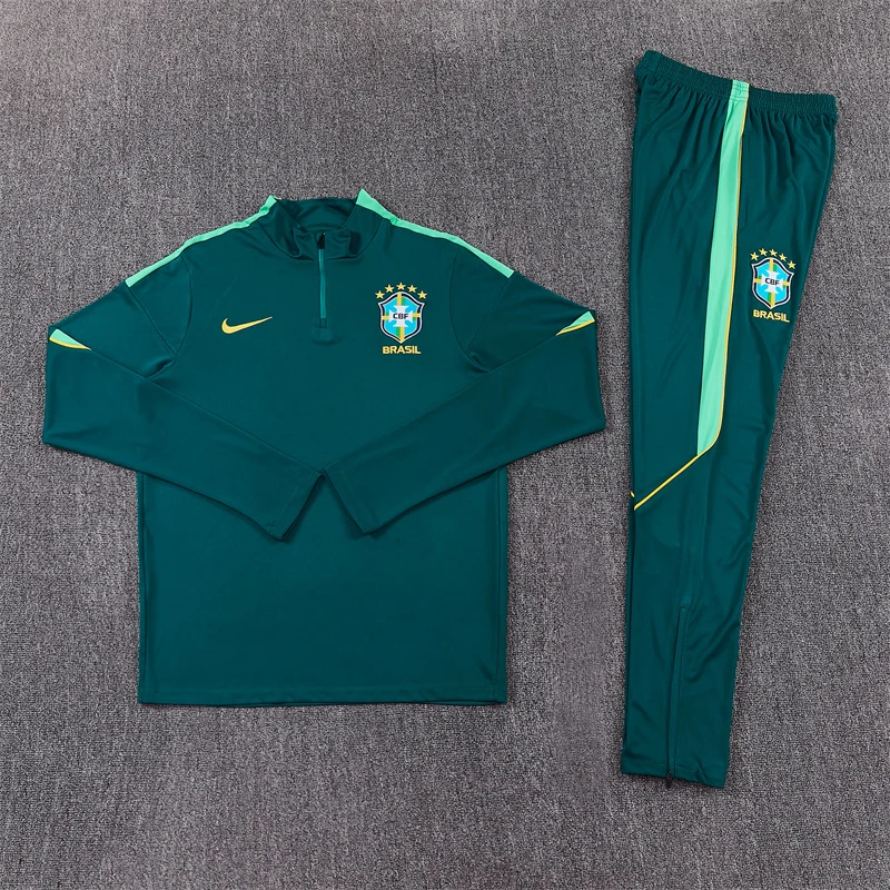 2026-27 Brazil Dark Green Half-Zip Training Jersey view 15