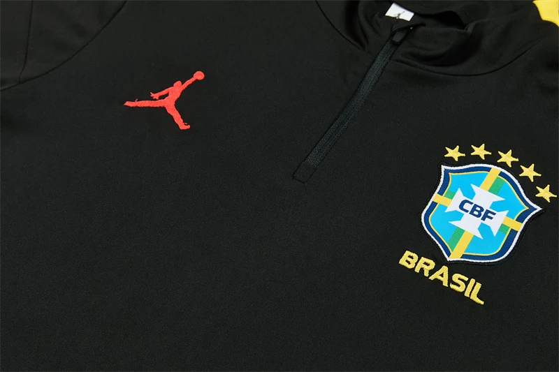2026-27 Brazil Black Half-Zip Training Jersey view 6