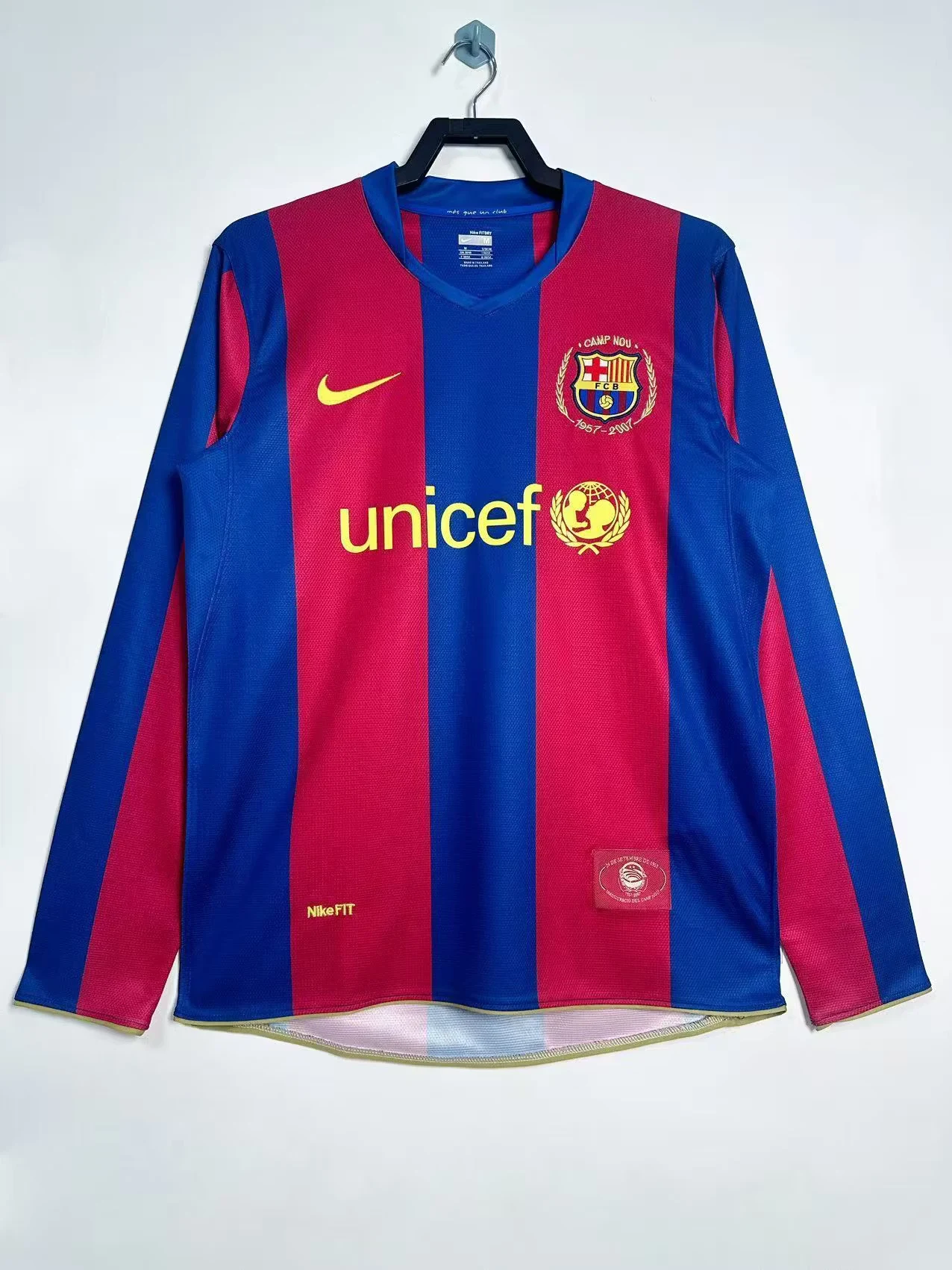 2007-08 Barcelona Home Long-Sleeve Retro Jersey