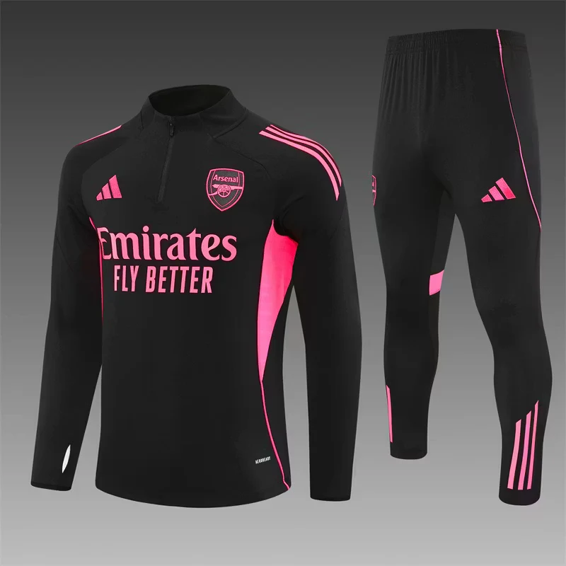 2025-26 Arsenal Black Half-Zip Training Kit