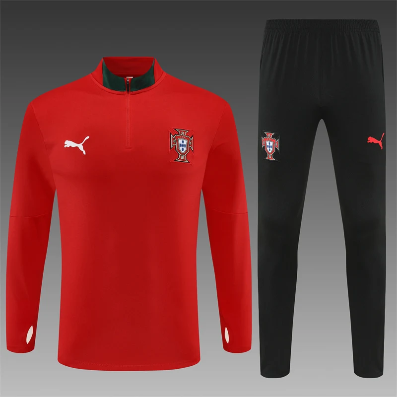 2025-26 Portugal Red Half-Zip Training Jersey view 3