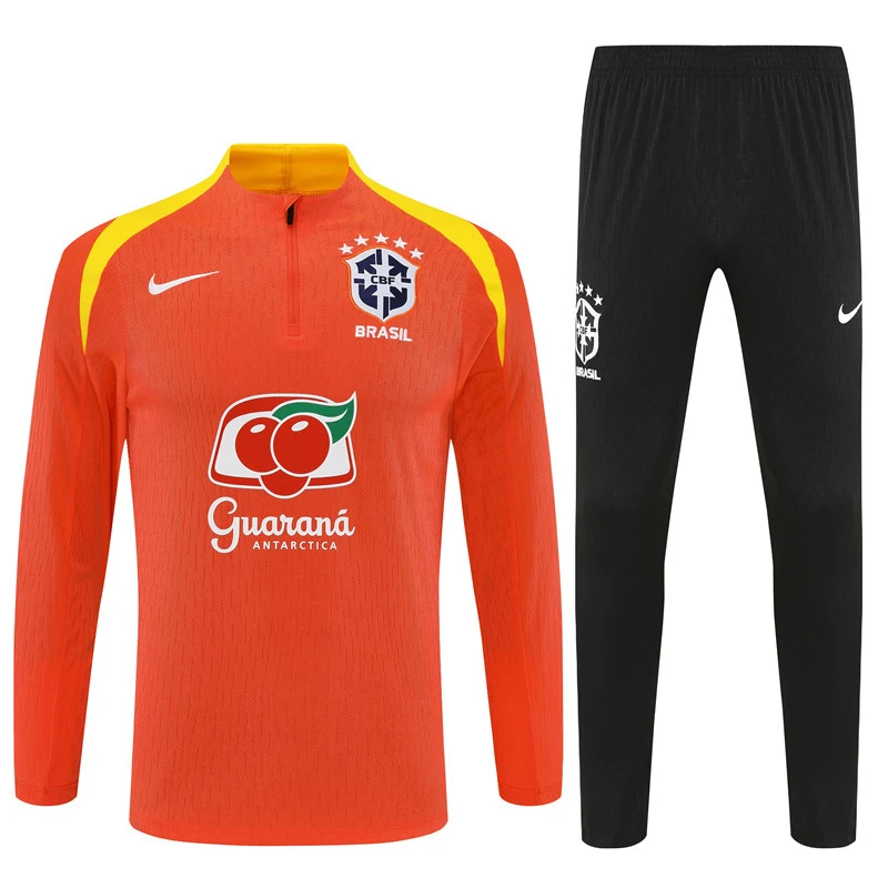 2025-26 Brazil Orange Half-Zip Training Jersey view 13
