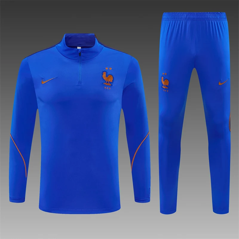2026-27 France Blue Half-Zip Training Jersey view 3