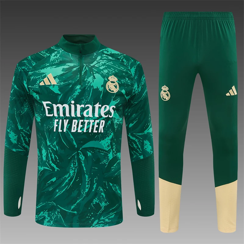 2026-27 Real Madrid Green Half-Zip Training Jersey view 3