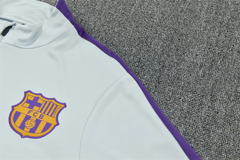 2026-27 Barcelona Red and Light Grey Half-Zip Training Jersey view 11