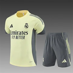 2025-26 Real Madrid Yellow Short Sleeve Training Jersey