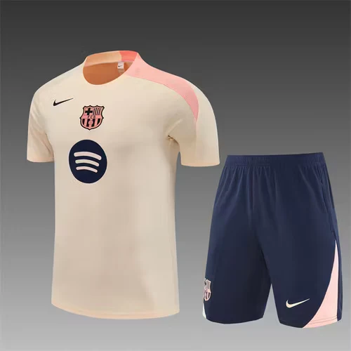 2025-26 Barcelona Beige Short Sleeve Training Jersey
