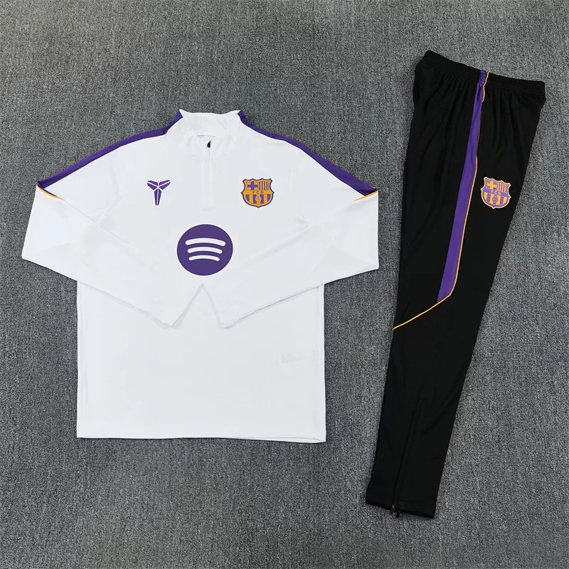 2026-27 Barcelona Red and White Half-Zip Training Jersey view 12