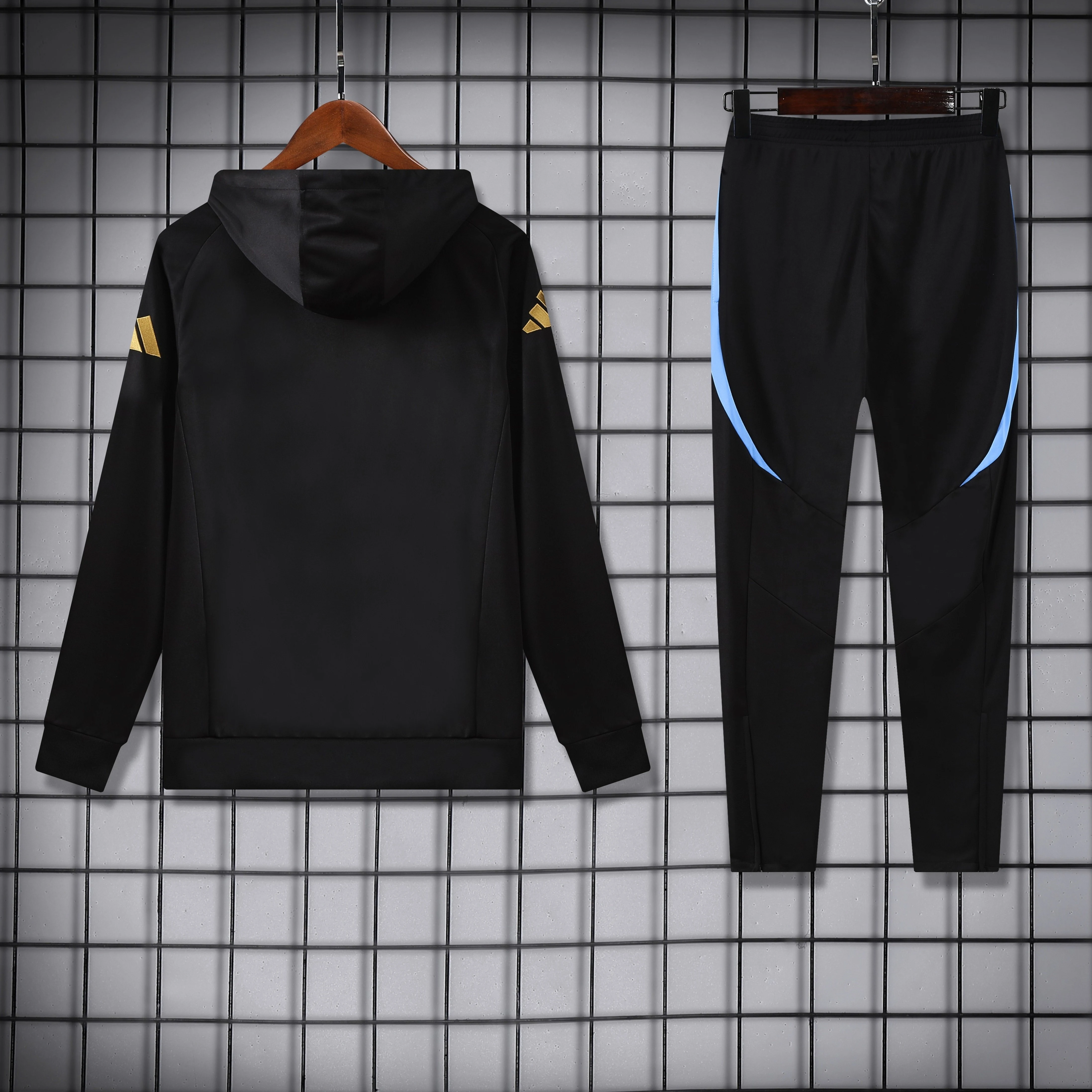 2025-26 Argentina Black Hooded Training Jersey view 2