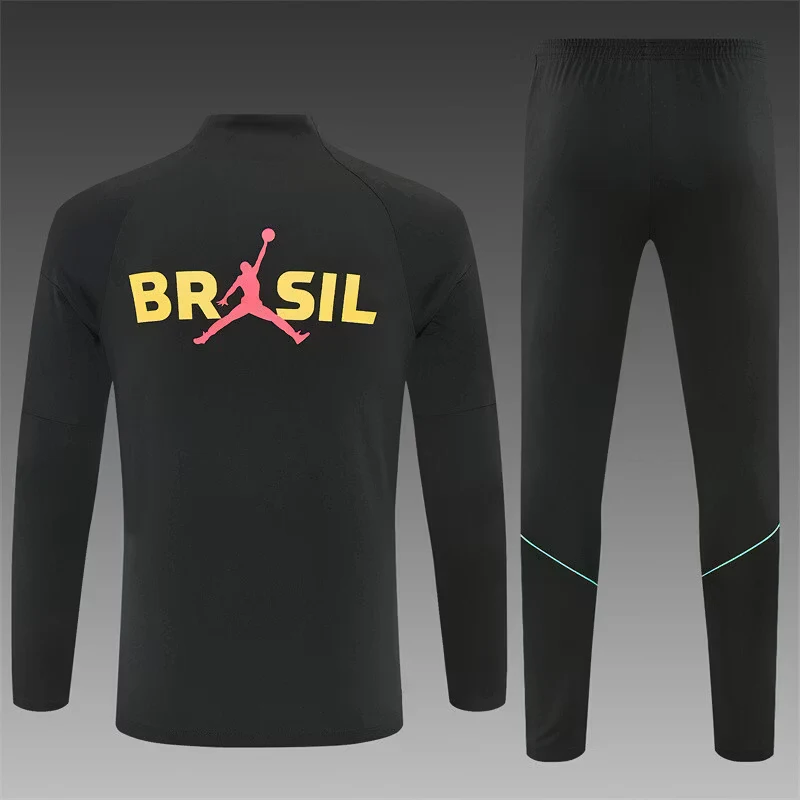 2026-27 Brazil Black Half-Zip Training Jersey view 3