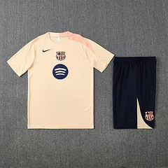 2025-26 Barcelona Beige Short Sleeve Training Jersey view 16