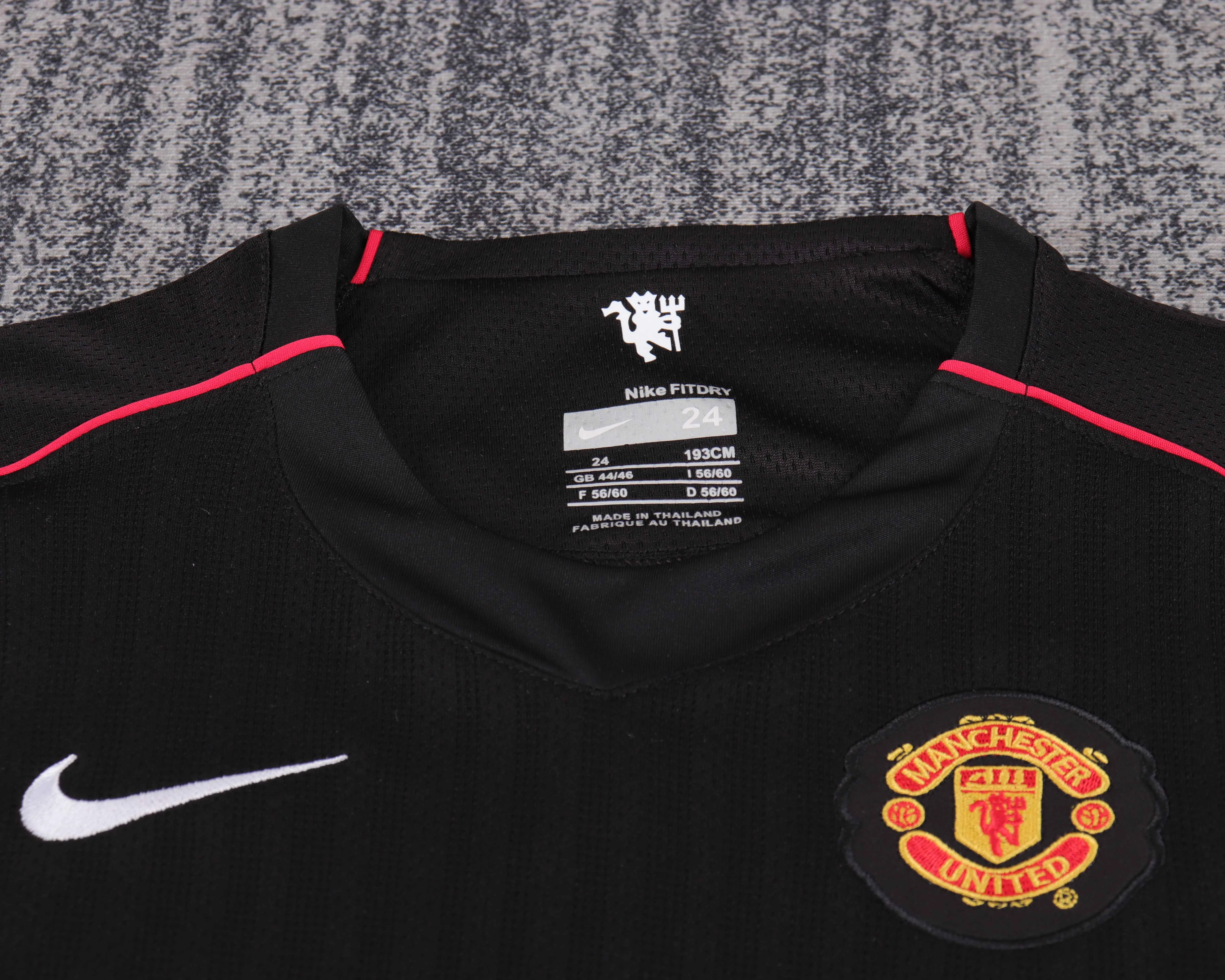 2007-08 Manchester United Away Retro Shirt Black - Kids Sizes view 15