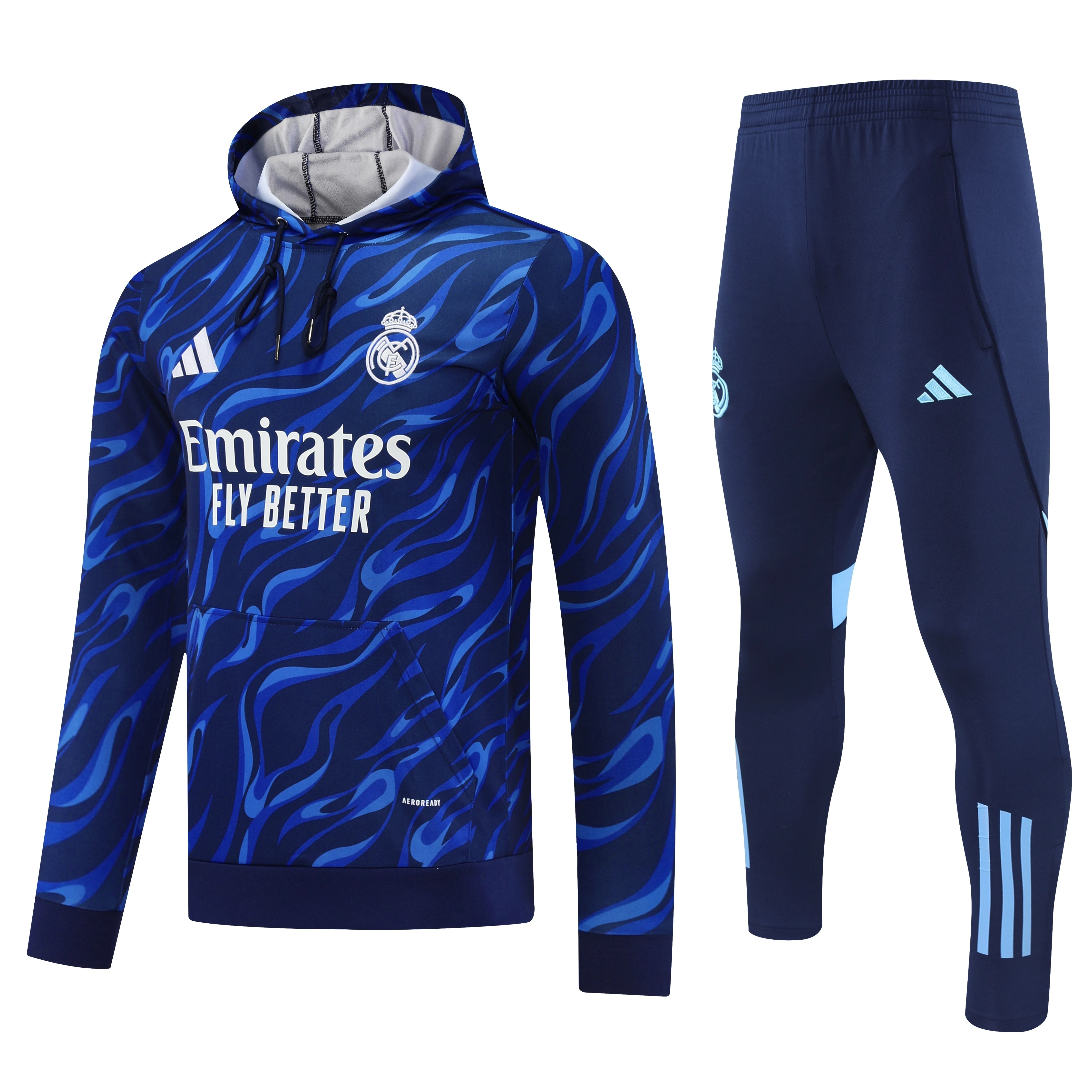 2025-26 Real Madrid Blue Hooded Training Jersey view 15