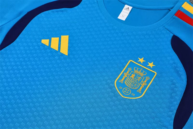2026-27 Spain Team Lake Blue Short-Sleeve Training Jersey (Two Stars) view 6