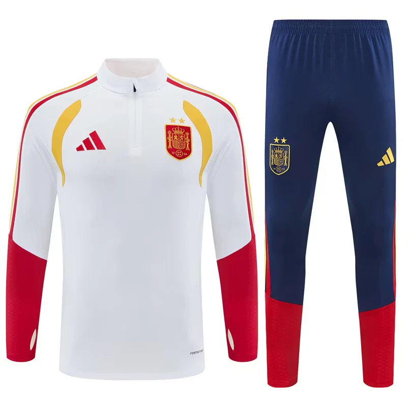 2026-27 Spain White Half-Zip Training Jersey (Two Stars) view 16
